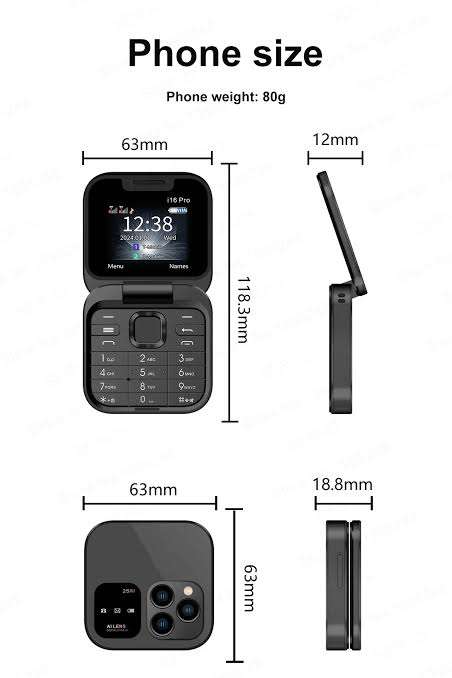 Mini Flip i17 Pro / iPhone 17 Pro Black