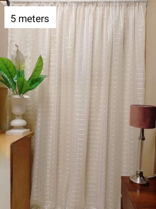 5M Organza Curtains Cream