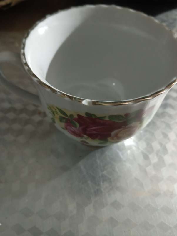 Antique 18kt Gold Plated English Rose Pattern Tea Set. Hallmark Picture Attached