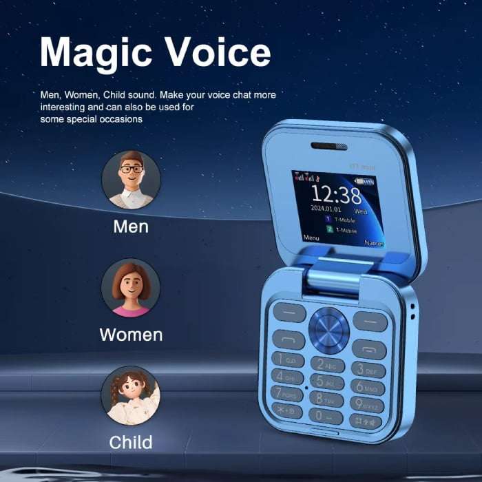 Mini Flip i17 Pro Aka Mini Flip Phone 17 Pro - Blue