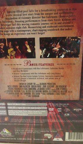 DVD movie  : Moulin Rouge