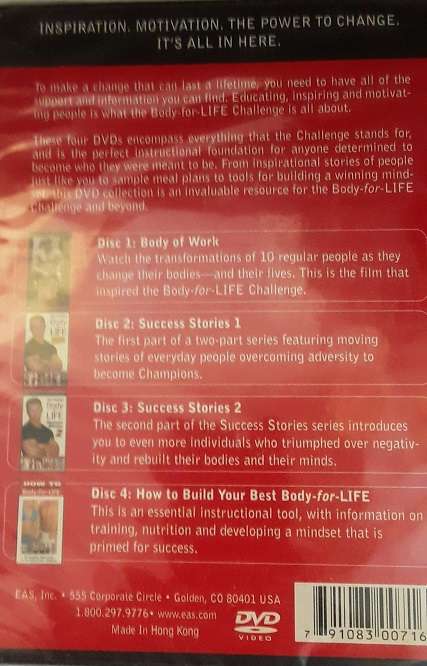 DVD movie  :  Body for Life  , complete 4 DVD collection - good condition