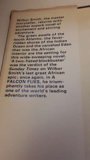 Book :  A Falcon Flies 1980 - Wilbur Smith - hardcover