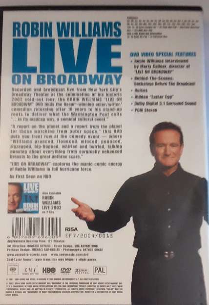 DVD movie  : Robin Williams Live on Broadway