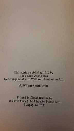 Book :  A Falcon Flies 1980 - Wilbur Smith - hardcover