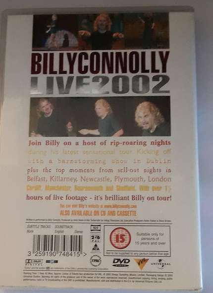 DVD movie  :  Billy Connolly   - Live - comedy good condition