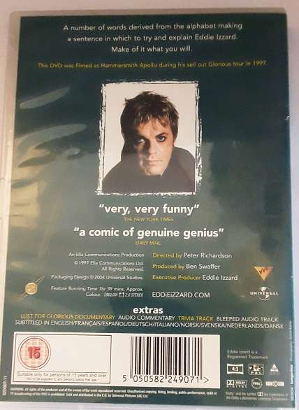 DVD   : Eddie Izzard , We know where you live  - Live comedy good condition