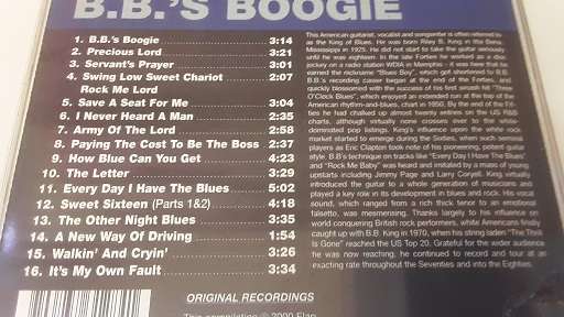 CD Music - B.B.KING , B.B 'S Boogie - good condition