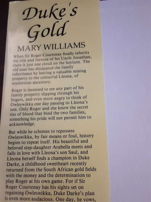 Books  - Duke's Gold , Mary Williams hardcover