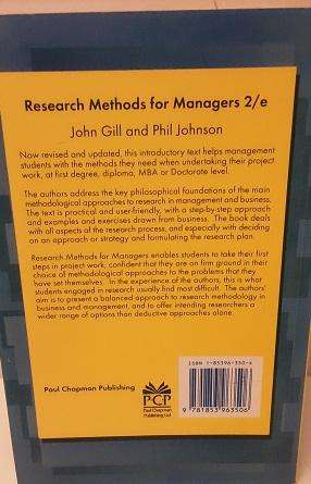 Book :  Research Methods for Managers , John Gill and Phil Johnson