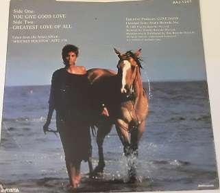 Vinyl Record  - 7" , Whitney Houston , you give me good love   Greatest love of all - good condition