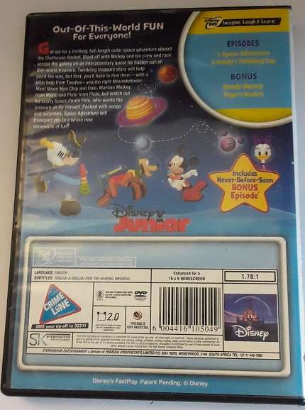 DVD movie  :  Mickey Mouse Space Adventure
