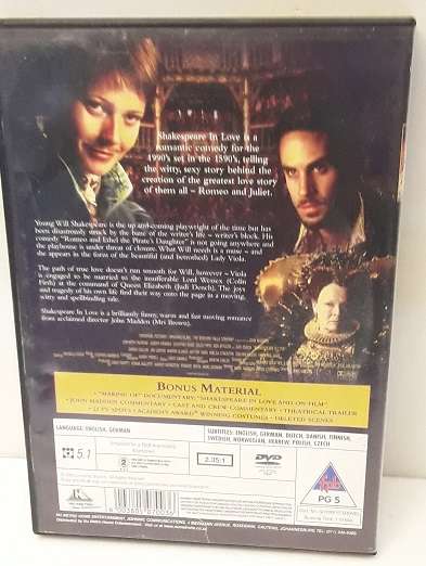 DVD Movie -  Shakespeare in Love  , good condition