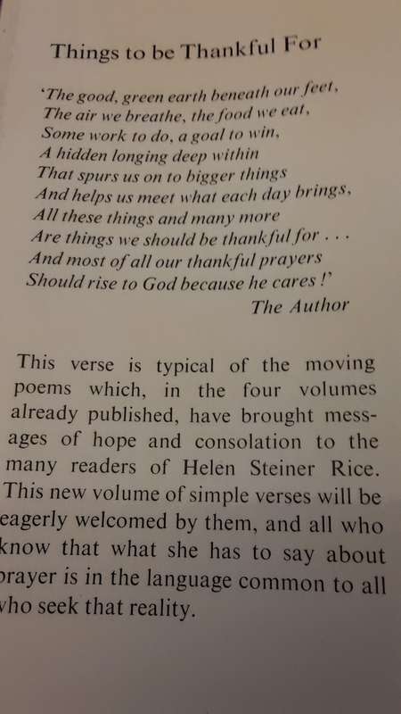 Book -  Thankfully , Helen Steiner Rice