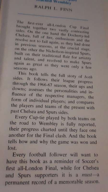 Books - London Cup Final 1967 , how Chelsea and Spurs Reached Wembley  - 1967 - Ralph L Finn