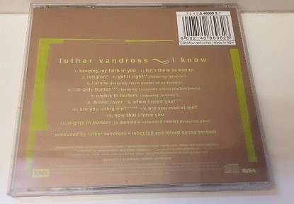 CD Music -Luther Vandross , I Know -   good condition