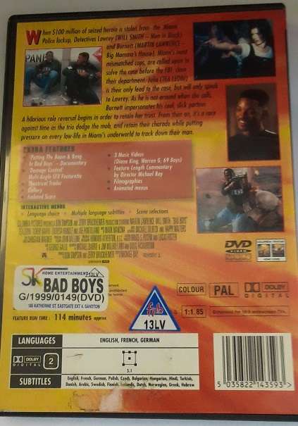 DVD movie  : Bad Boys  , good condition