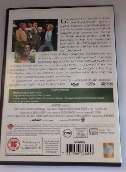 DVD movie  :  Caddyshack , good condition