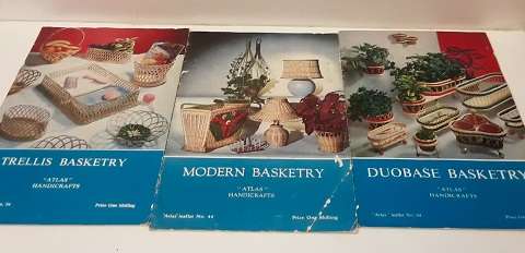 Three Basketry Instruction  Booklets Leaflets  - Atlas Handicrafts