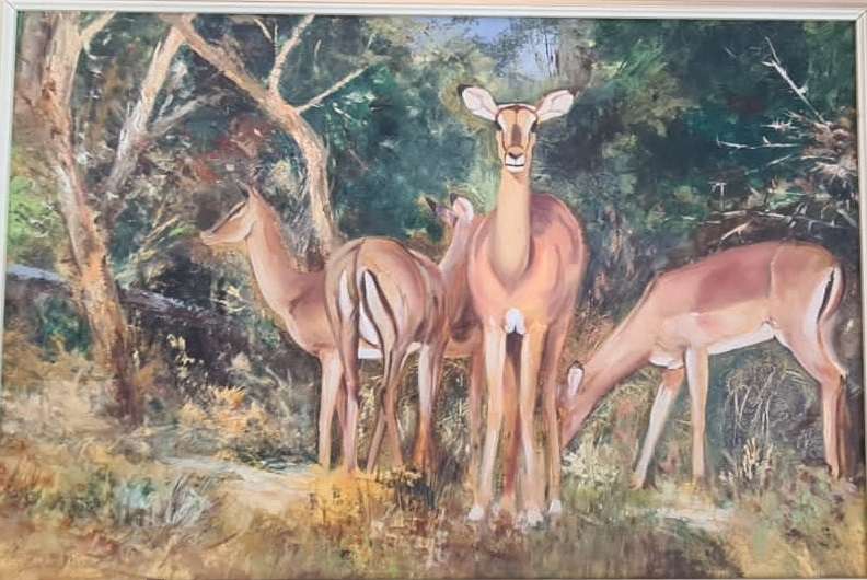 Art Painting -  Framed Painting of Buck 94 cm x 68 cm