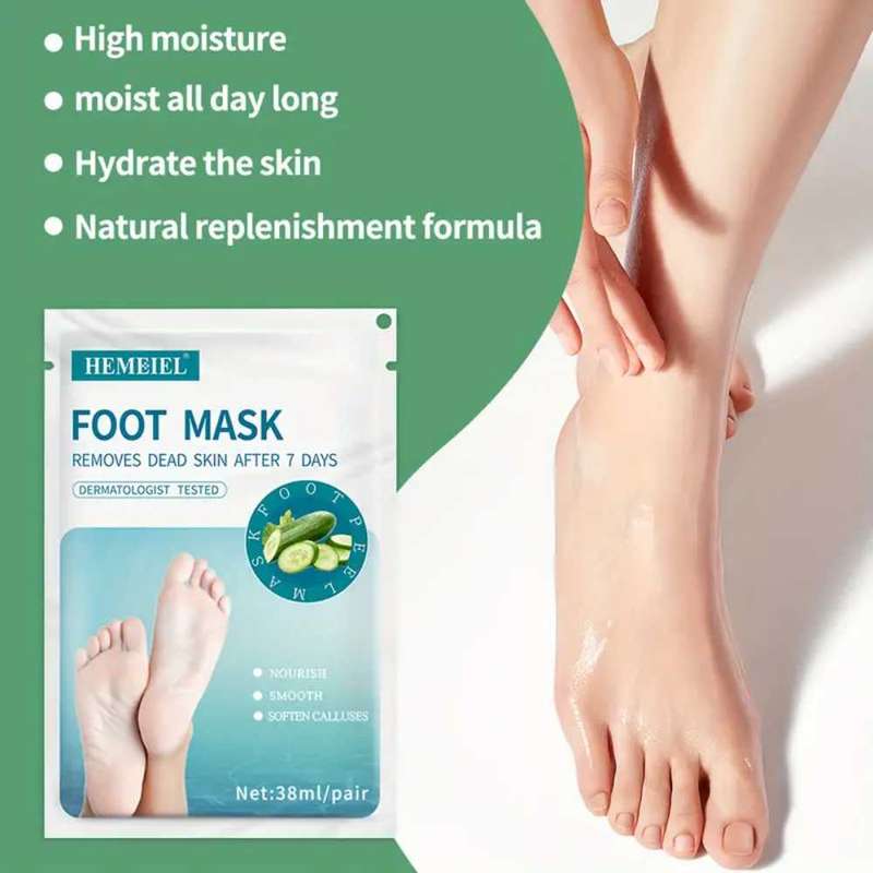 1 Pair cucumber exfoliation foot mask, 1 Pair foot peel mask for dry cracked feet