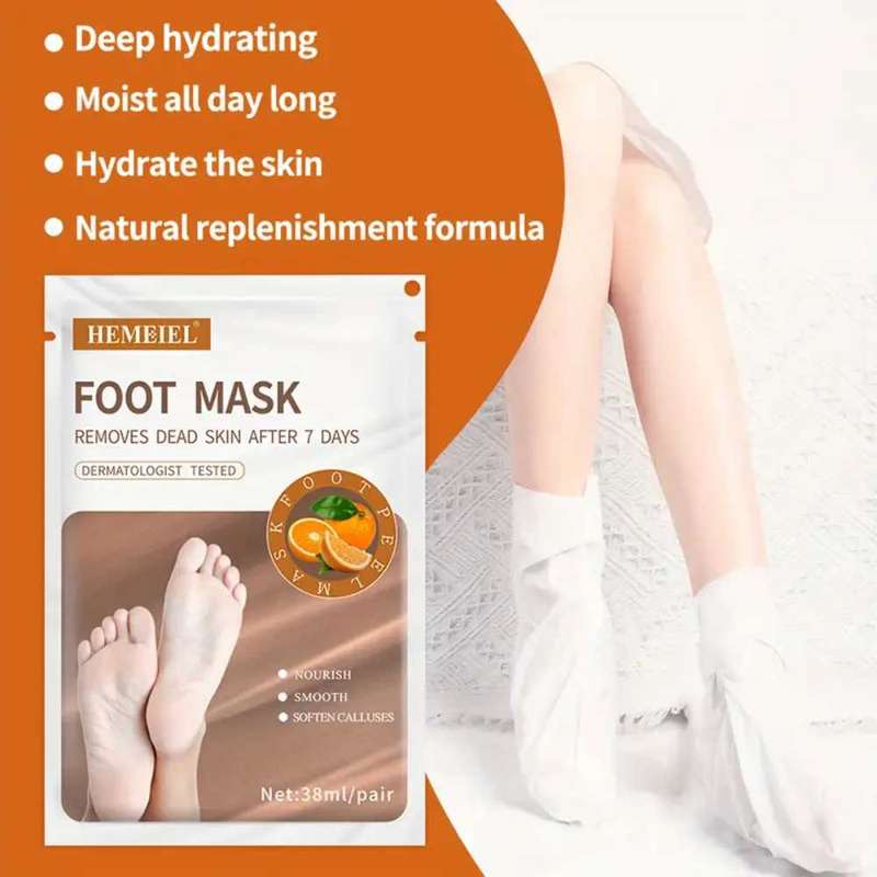 Orange Exfoliating Foot Peel Mask  Foot Peel Mask  Exfoliating Foot Mask  Foot Care Mask  Smooth Fee
