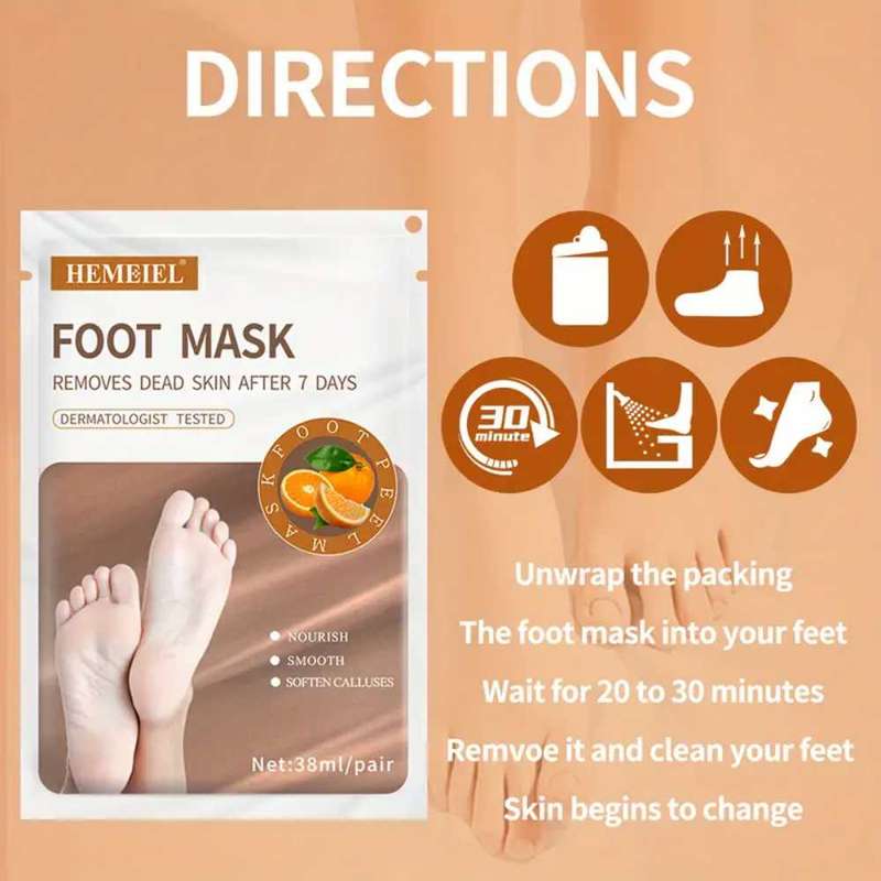 Orange Exfoliating Foot Peel Mask  Foot Peel Mask  Exfoliating Foot Mask  Foot Care Mask  Smooth Fee