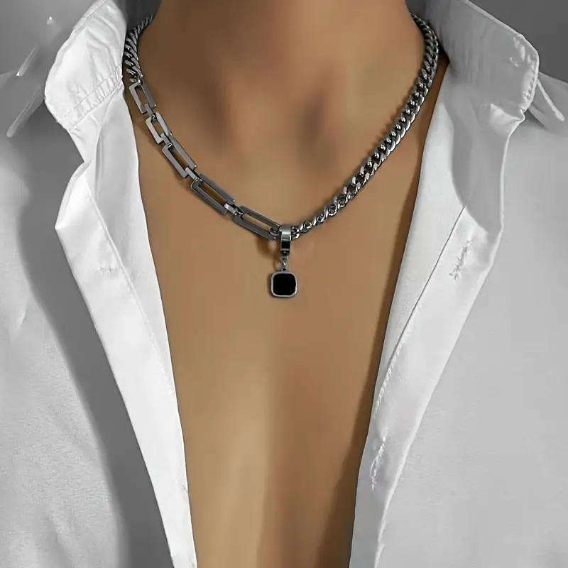 Men's Stainless Steel Necklace with Convertible Pendant-Men's Fashion Jewellery - Jewellery For Him