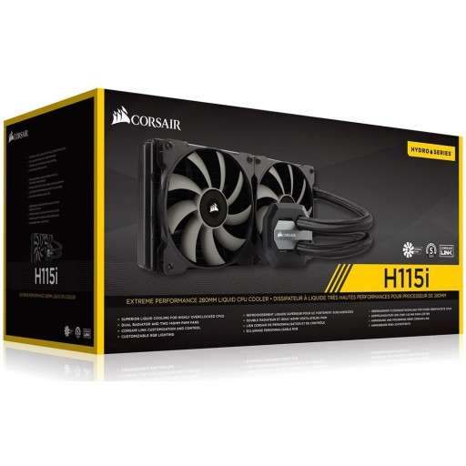 Corsair CW-9060027-WW H115i Hydro Series 280mm Performance Liquid CPU Cooler