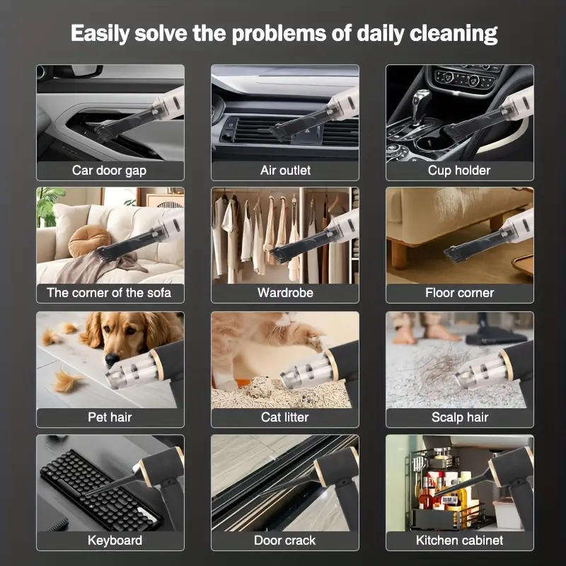Wireless Car Vacuum Cleaner, Blow And Suck Dual-Purpose