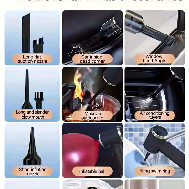 Wireless Car Vacuum Cleaner, Blow And Suck Dual-Purpose