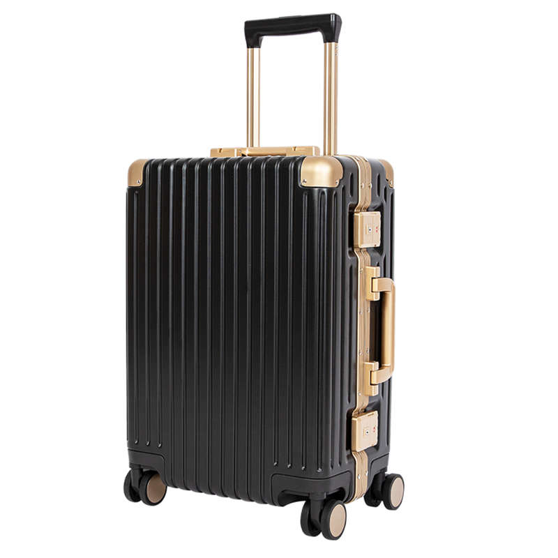 Classic Aluminum Frame Travel Suitcase - 26 inch Black
