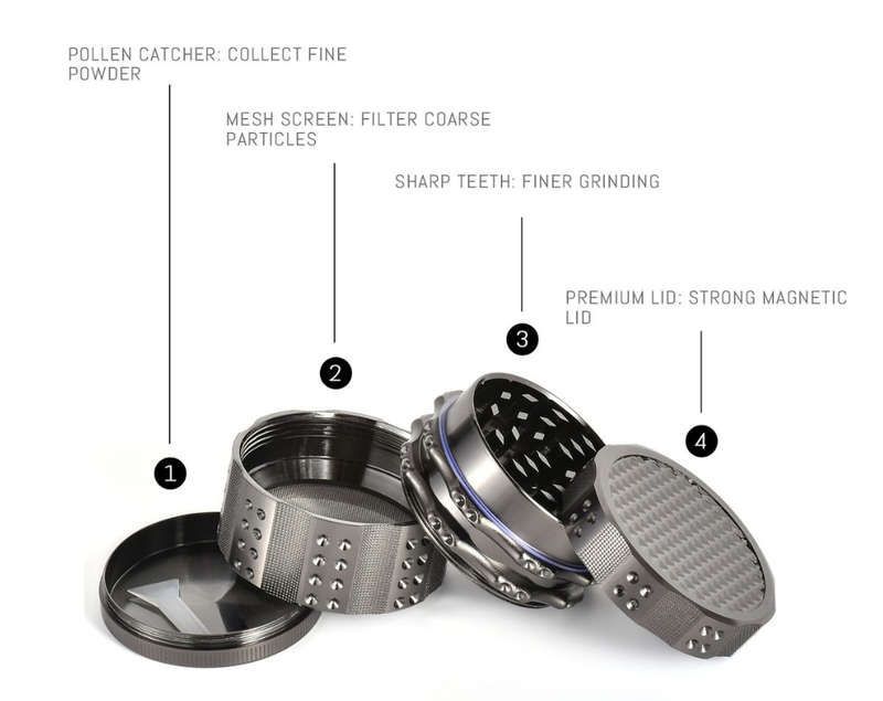 Herb Grinder 4-Part High Grade Zinc Alloy