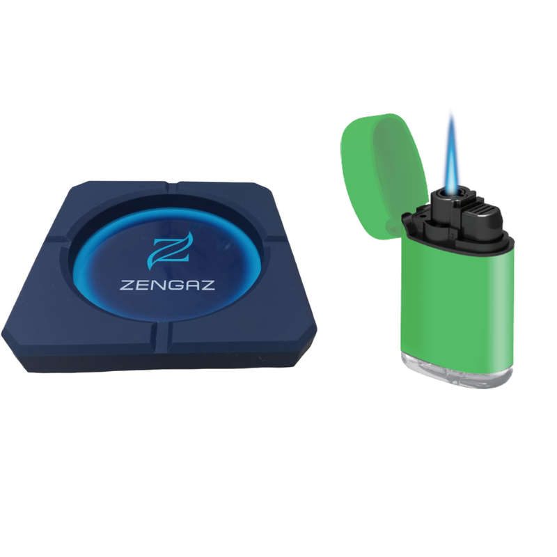 Combo Pack Mega Jet Lighter SWEET & Premium Ashtray Green