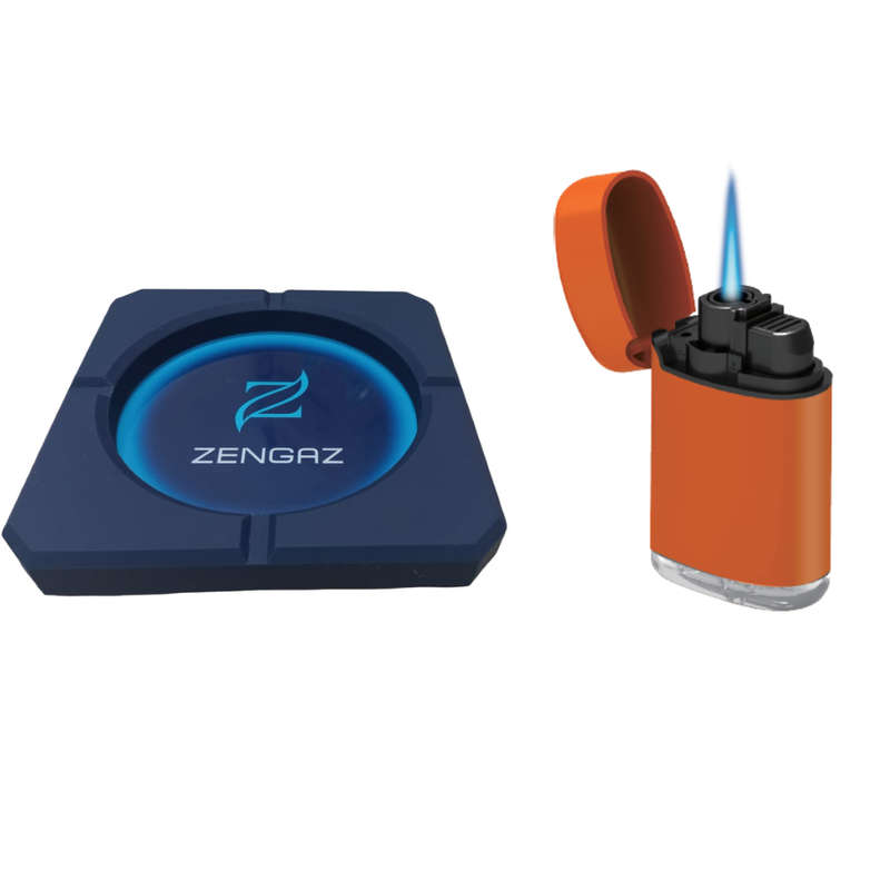 Combo Pack Mega Jet Lighter SWEET & Premium Ashtray ORANGE