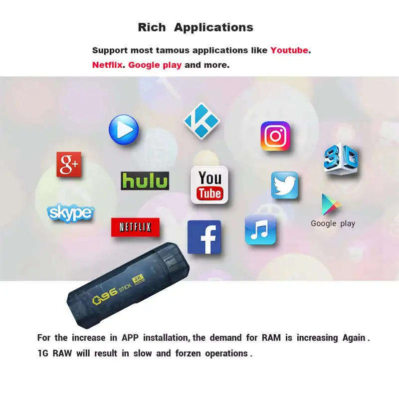 Q96 tv box stick HD 4K Wifi quad-core smart home tv set top box