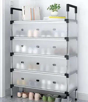 Small Shoe Rack Lightweight Dust Storage Shelf, Easy to Assemble, Stackable Shoe Cabinet