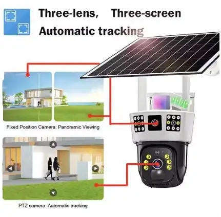 Solar two screen camera outdoor solar