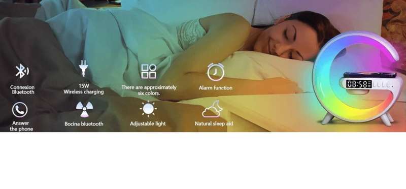 G63 smart light sound machine alarm clock with Wireless Charger