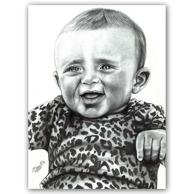 Graphite Portrait Pencil Drawings A3