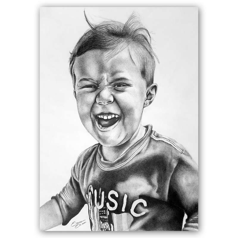 Graphite Portrait Pencil Drawings - A4