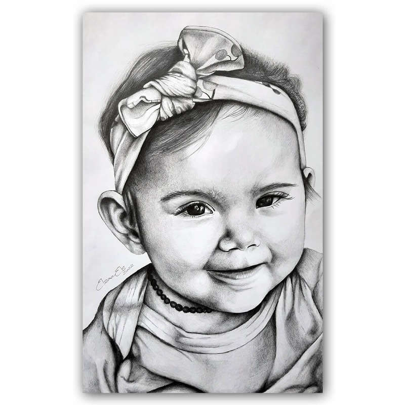 Graphite Portrait Pencil Drawings - A4