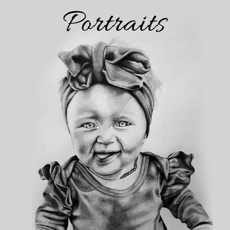 Graphite Portrait Pencil Drawings - A4