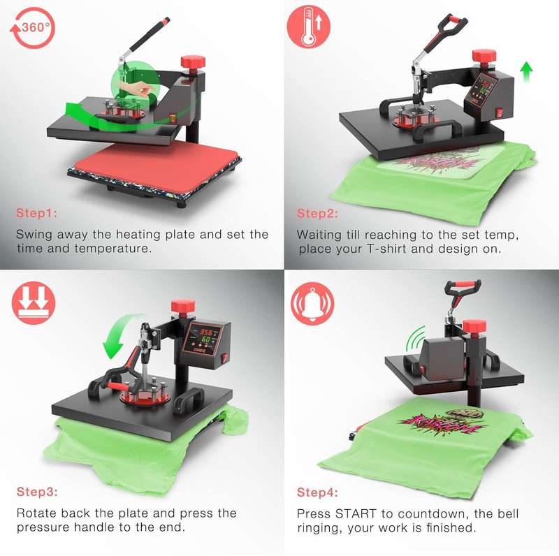 VEVOR 8 in 1 Heat Press Machine Combo with 30 OZ Tumbler Press & Hat Press 12x15 inch Heat Press