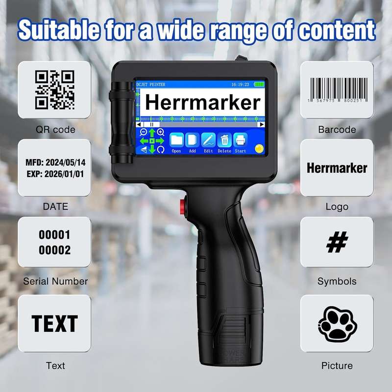 VEVOR-GoPrinter 12.7mm Handheld Printer  Complete Kit Cordless. Compact. Built for On-the-Go
