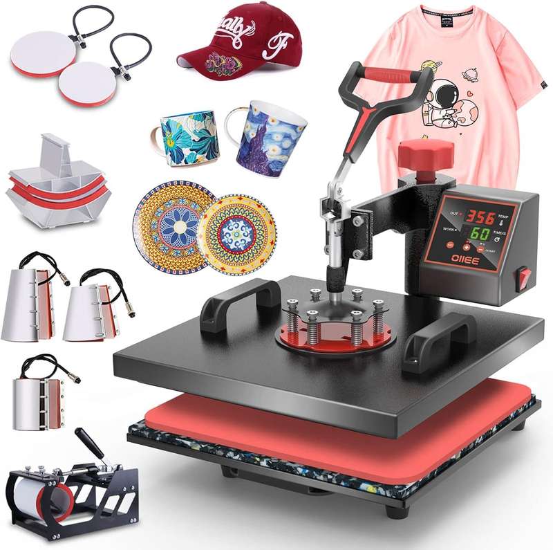 VEVOR 8 in 1 Heat Press Machine Combo with 30 OZ Tumbler Press & Hat Press 12x15 inch Heat Press