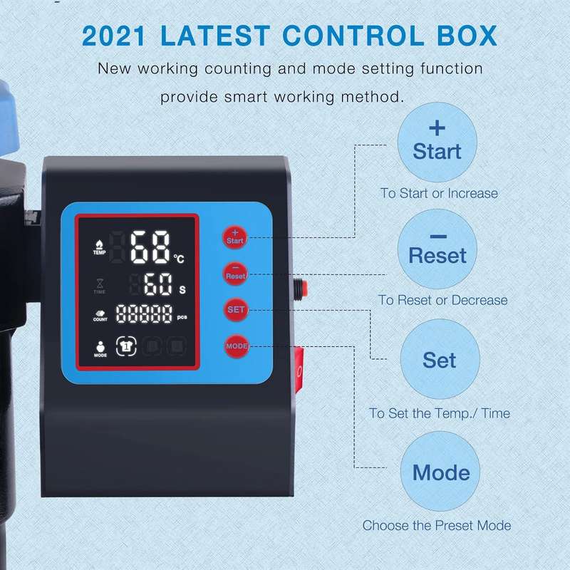 5 in 1 Heat Press Machine 29 x 38 Heat Transfer Machine 360-Degree Swing Away Multifunction Digital