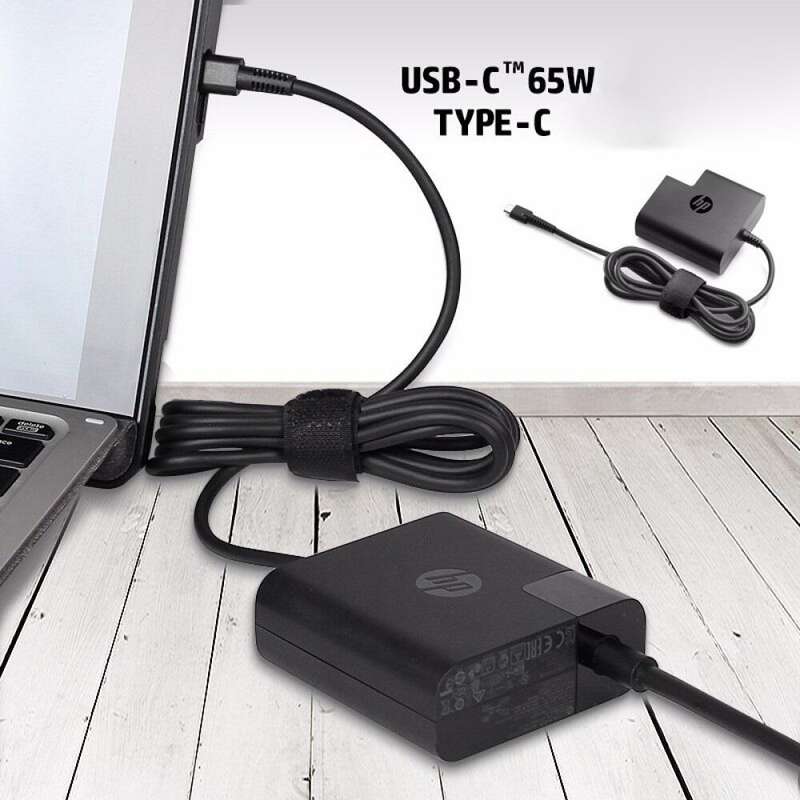 Brand New Genuine HP USB-C 65W Travel Power Adapter for Laptops (Black)