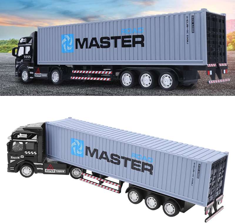 Die Cast Pull Back 1:48 Large Container Toy Truck (Grey)