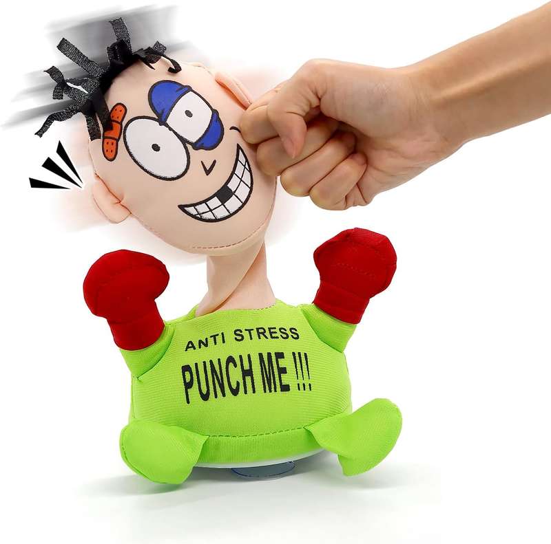 Anti-Stress Punch Me Screaming Doll  Funny Stress Relief Toy for Adults & Kids